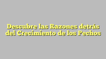 Descubre las Razones detrás del Crecimiento de los Pechos