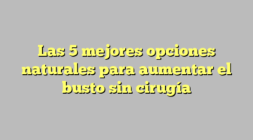 Las 5 mejores opciones naturales para aumentar el busto sin cirugía