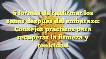 5 formas de reafirmar los senos después del embarazo: Consejos prácticos para recuperar la firmeza y tonicidad