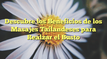 Descubre los Beneficios de los Masajes Tailandeses para Realzar el Busto